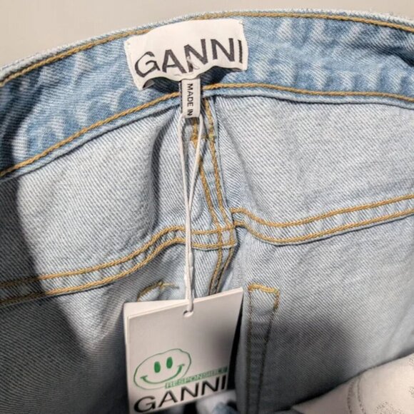 NWT GANNI | Betzy Bootcut Jeans In Light blue stone wash - Picture 6 of 13